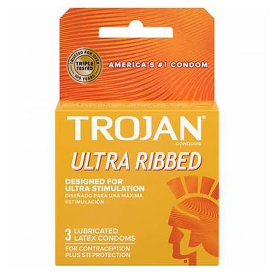 TROJAN BROWN ULTRA RIBBED 6PK